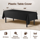 Black Plastic Table Cover | Case of 48